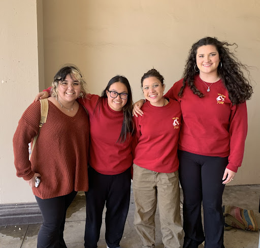 Far left: Baylie Gray (Secretary), Middle left: Zoey Lambe-Hommel (FLA Leader), Middle right: Anika Stewert (Vice President), Far right: Dayne Rash-Arguell (President)